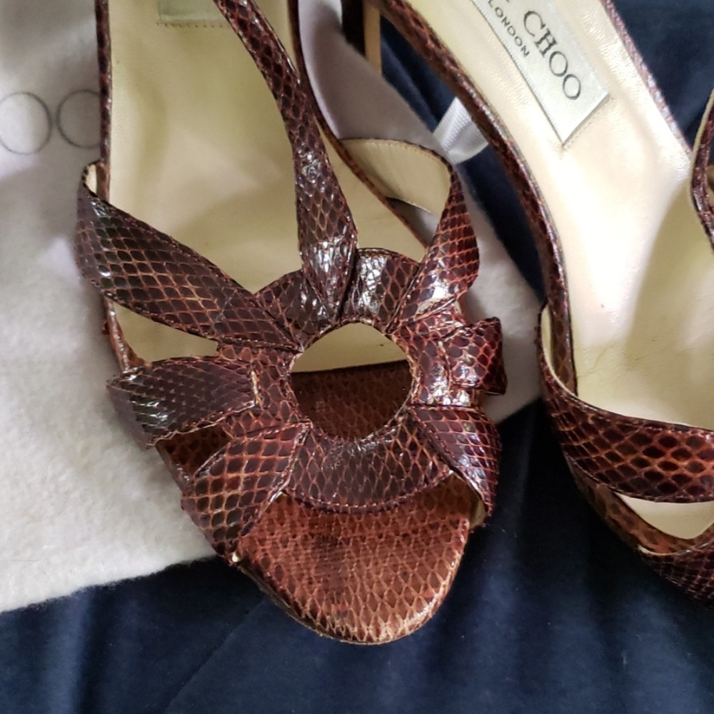 100% Auth Jimmy Choo Python Sandals - image 2